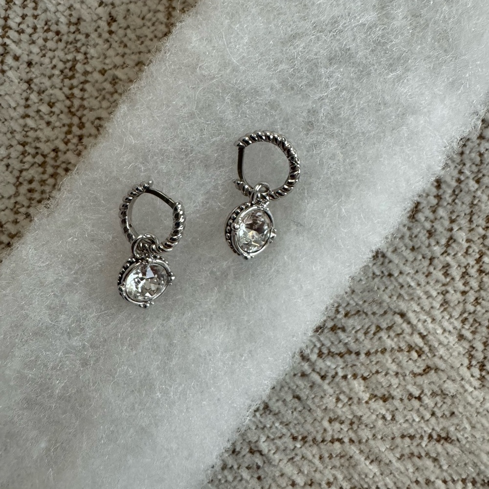 Elegant Origami Owl Silver Twisted Hoop Earrings